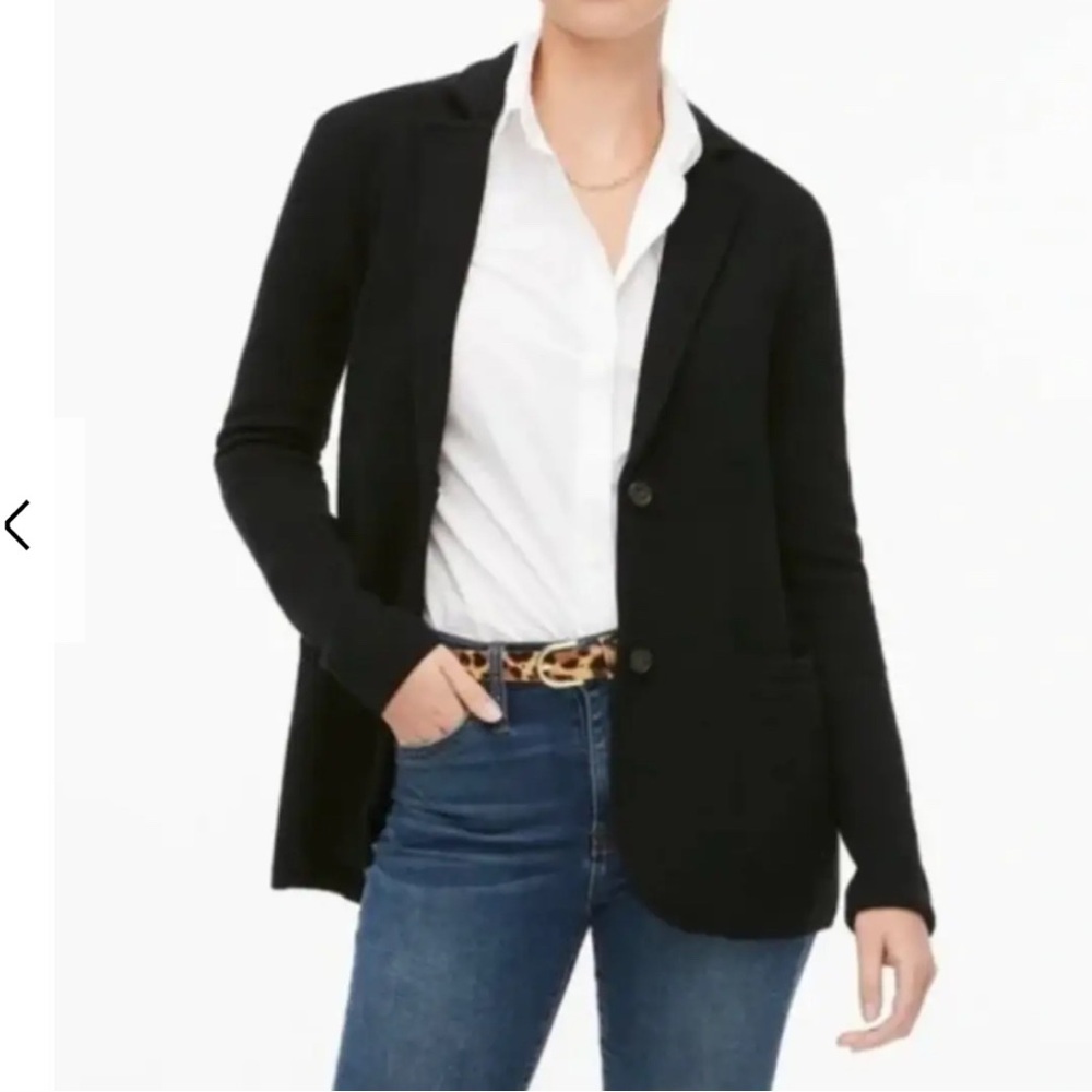 Women’s Black Knit Blazer - Classic Office Jacket